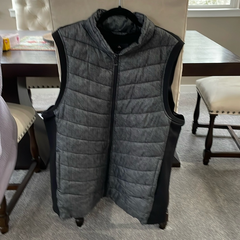 Grey and black winter vest